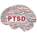 PTSD symbol with a brain outline isolated on white background. Anxiety disorder symbol conceptual design
